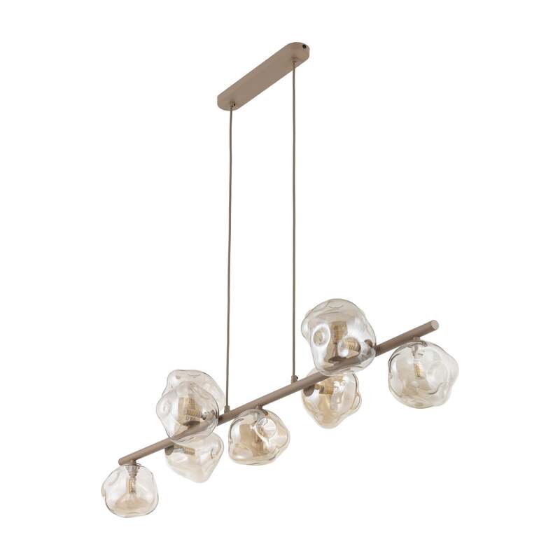 TK-Lighting Hängeleuchte Lava LED Pendelleuchte 9-flammig dimmbar beige 116x33cm - 5906135111107