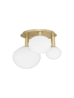 B-Ware Nova Luce Deckenleuchte Deckenlampe ALLEN Gold Weiß E27 LED 3-fach dimmbar Glas