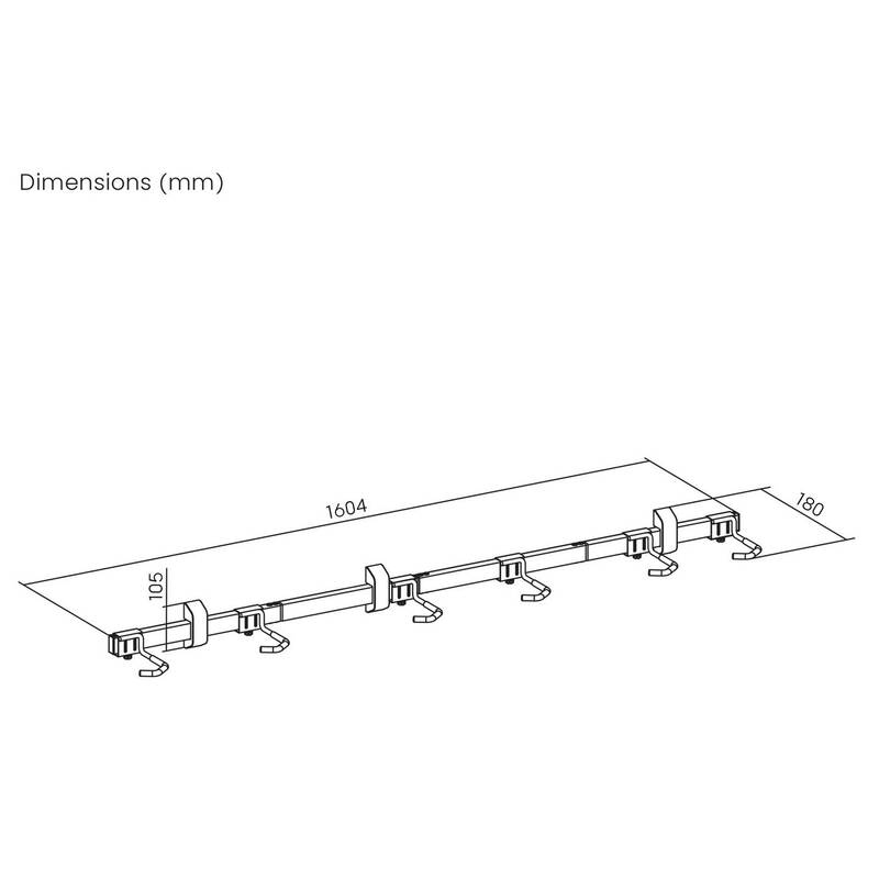 Elevar Fahrradwandhalter Fahrradhalter Schwarz Stahl Kunststoff 6 Einstellplätze - 4064161471709