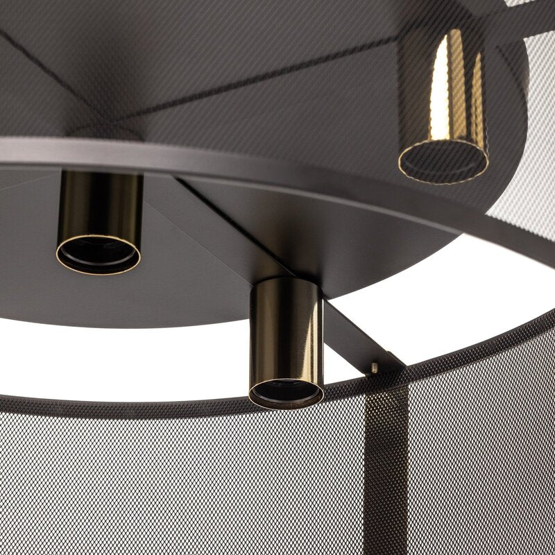 Luminex Deckenlampe Leuchte Lavinia gold schwarz Streifen fünfflammig E27 - 5907565941487