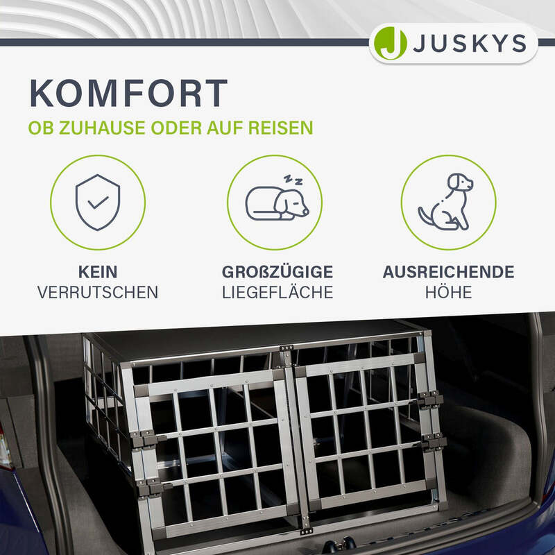 Hundebox Auto Hundetransportbox Alu für mittelgroße Hunde Kofferraum 89x70x51 cm - 4260304769447