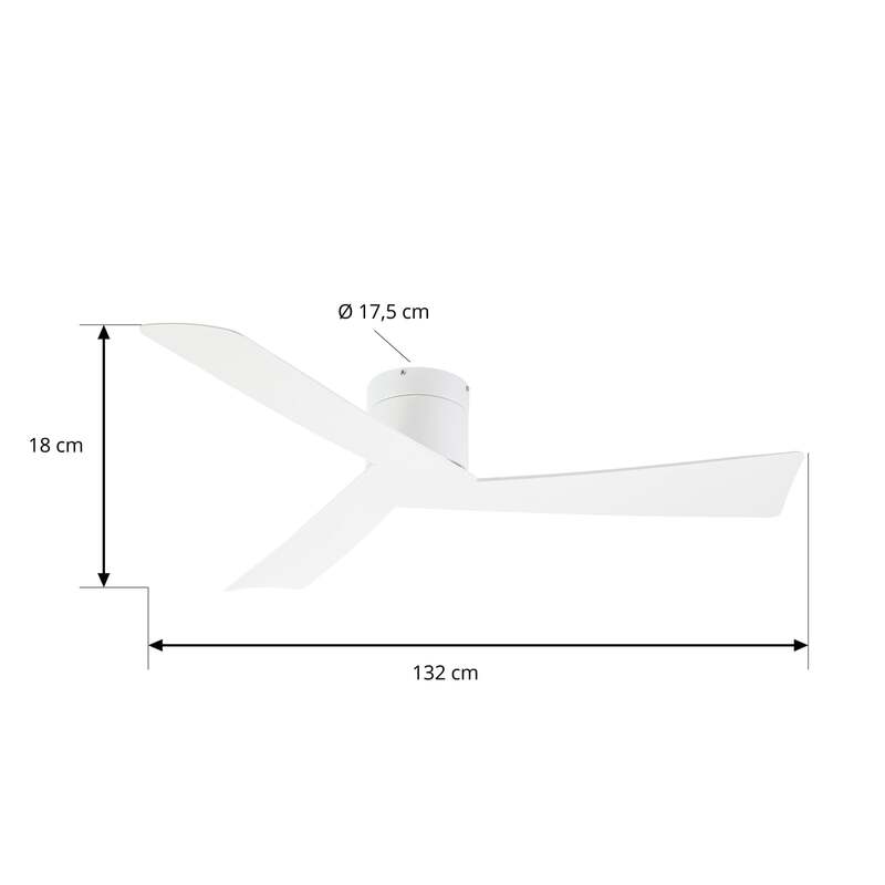 Lucande Deckenventilator Ventoro Ø132cm weiß Metall mit Fernbedienung Rücklauf - 4255830911354