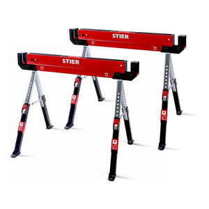 B-Ware STIER Falt-Arbeitsbock höhenverstellbar 590kg Stahl Unterstellbock 1090x520mm