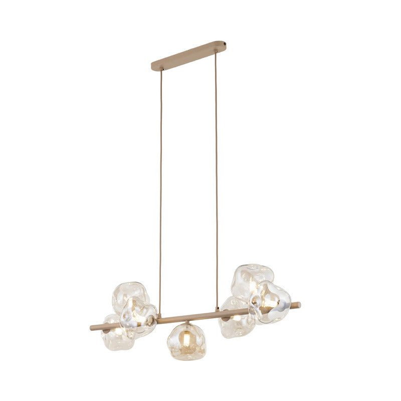 Hängeleuchte Lava 7-flammig LED Pendelleuchte dimmbar sand cognac 90cm lang - 0000010055431