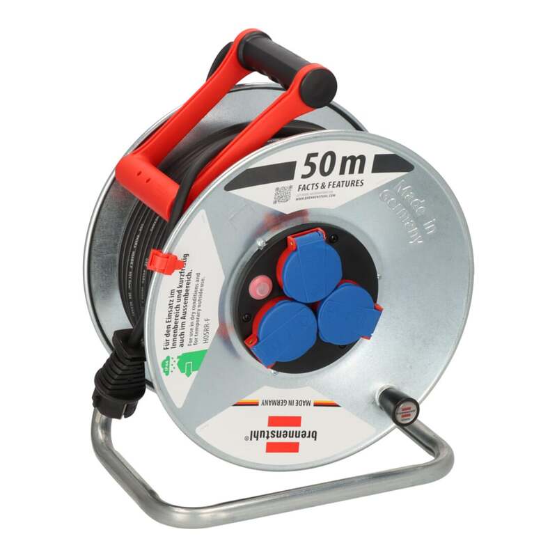 Brennenstuhl Kabeltrommel Garant S 50m IP44 Gummi schwarz für Garten und - 4007123009305