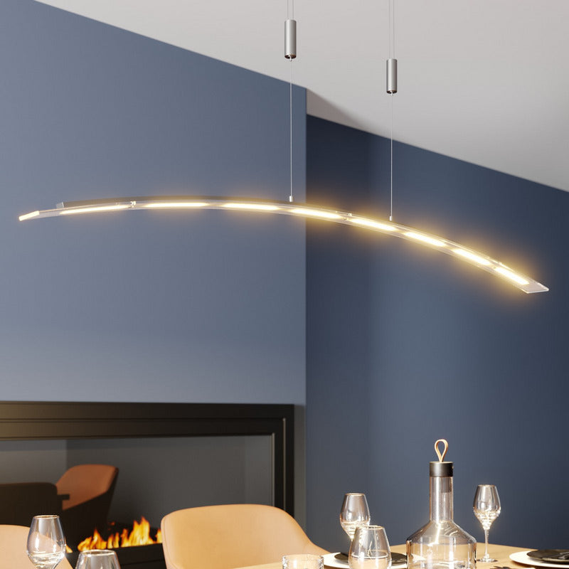 Lindby Pendelleuchte Hängeleuchte LED Manon Glas Metall höhenverstellbar grau - 4251096527865