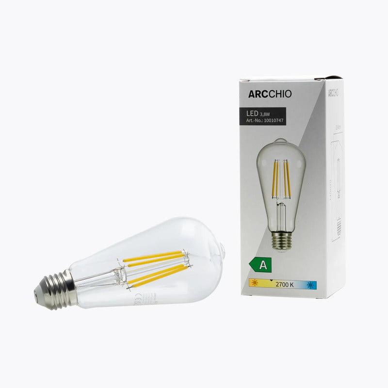 Arcchio LED Leuchtmittel Filament Rustika E27 3,8W warmweiß 806lm klar 2700K - 4251911762013