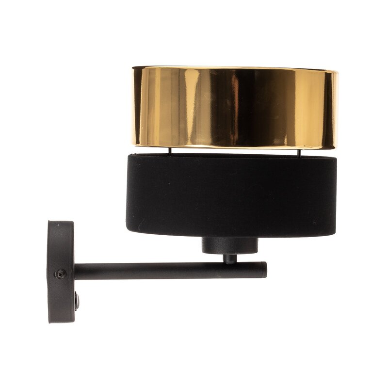 Euluna Wandleuchte Wandlampe Hilton Leuchte schwarz gold Textil Metall Innenr896 - 5901780543440