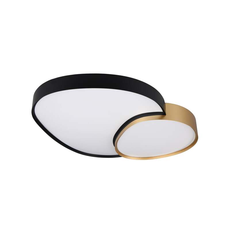 Rise Wand/Deckenleuchte schwarz matt/gold LED dimmbar mit Fernbedienung 5300 lm - 4017807600629