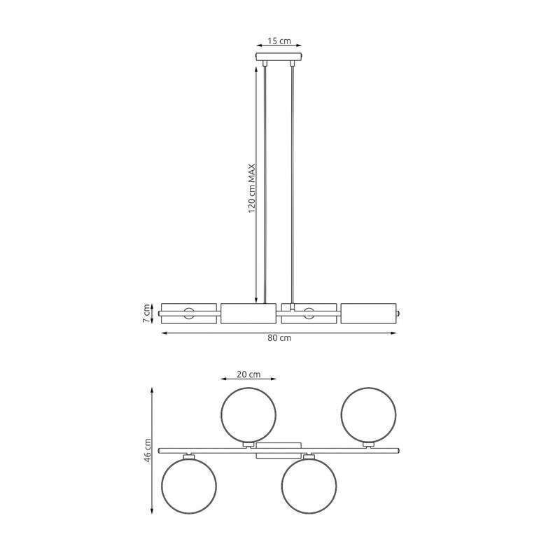 Hängeleuchte Drumz 4 schwarz LED Pendelleuchte dimmbar Stoff Stahl 80cm 46cm - 5907106013796