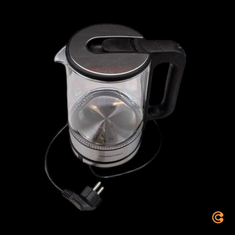 GourmetMaxx Wasserkocher Teekocher 1,7l 2200W Edelstahl schwarz kabellos Glas - 4067522016618