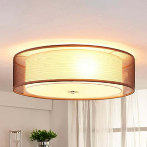 B-Ware Lindby Deckenlampe Deckenleuchte Tobia LED Lampe dimmbar braun Ø50cm 3-flammig