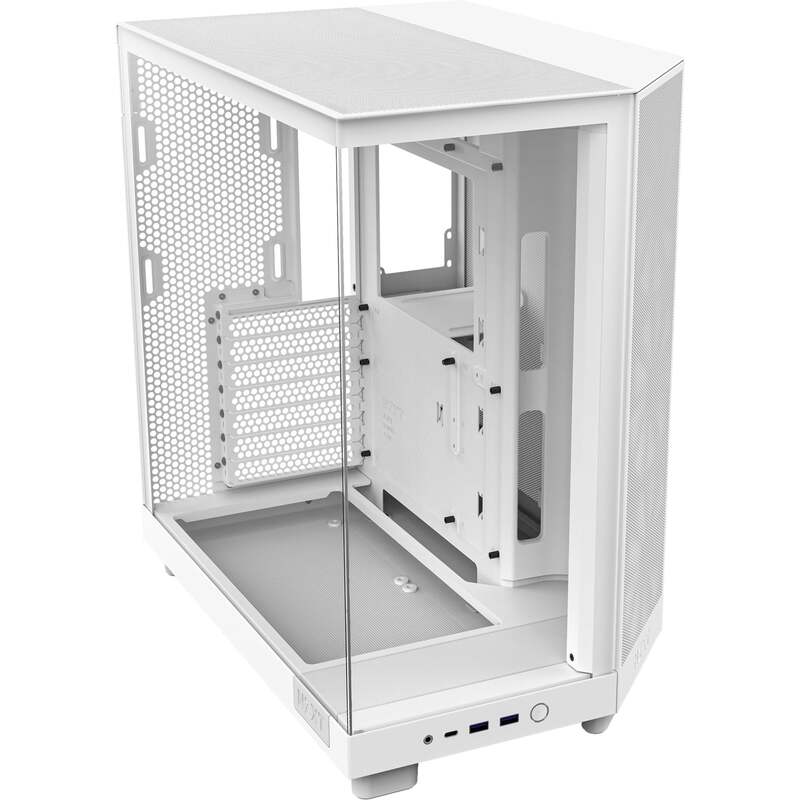 NZXT Midi Tower Gehäuse H6 Flow RGB weiß ATX Gehäuse mit Tempered Glass 52l - 5056547204062