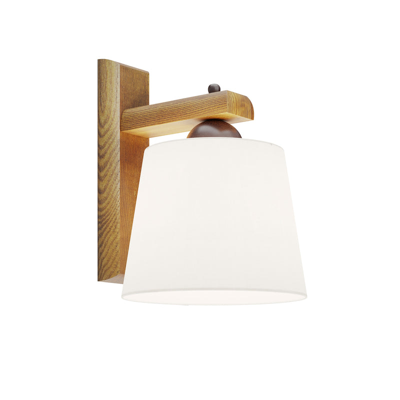 Lamkur Wandleuchte Sweden LED Wandlampe Holzgestell dimmbar nussbaum weiß - 5907687436298