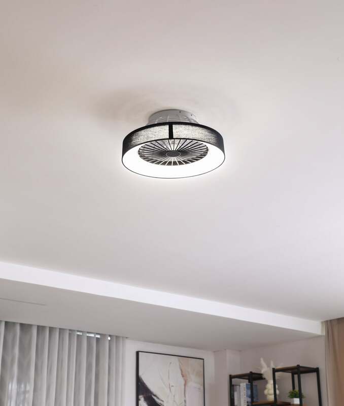 Lindby LED-Deckenventilator Mace schwarz 47 cm leise dimmbar für 15 m² - 4251911780192