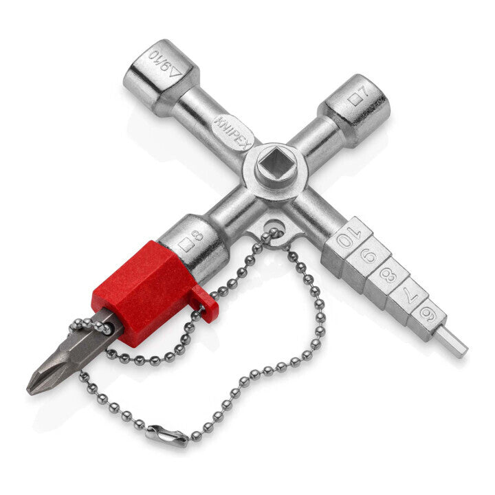 KNIPEX Schaltschrankschlüssel 00 11 04 Zinkdruckguss Kunststoffadapter 3 STÜCK - 4003773048954