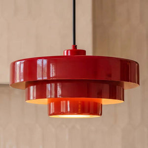 B-Ware Lindby Hängeleuchte Pendelleuchte Lampe rot Metall E27 Durchmesser 35cm