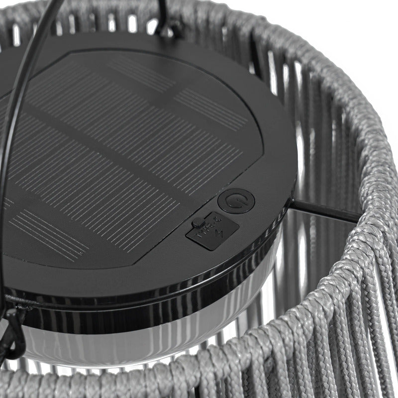 Lindby LED Solar Hanging Lamp Austas, Grey, Ø 32 Cm, USB, IP54 - 4255830909436