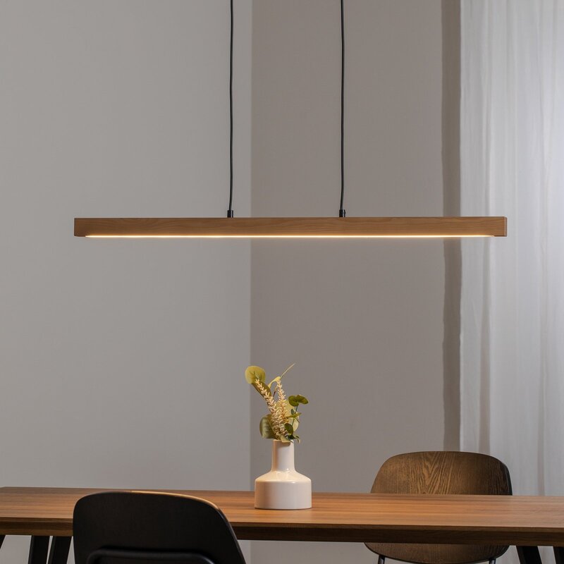 Teo Pendelleuchte Hängeleuchte LED Holz Buche Balken Touchdimmer warmweiß 96 cm - 5901780566159