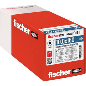 B-Ware Fischer Holzschraube 562946 FPF II CTF 10.0x160mm Torx Stahl galvanisch 50 Stück