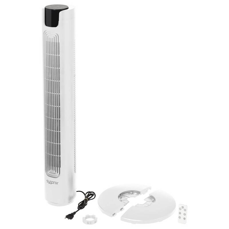 Sygonix Turmventilator 50W Timer Oszillierend Fernbedienung Weiß 315x942mm - 4064161489407