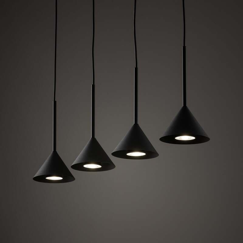 TK-Lighting Hängeleuchte Cono Mini 4-flammig LED Pendelleuchte dimmbar schwarz - 5906135103058