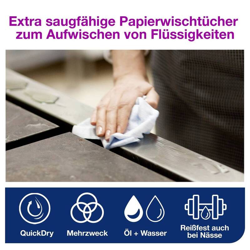 Tork Reinigungstücher 2 lagig 500 Blatt Oberflächenreinigung blau Karton - 7322540183788