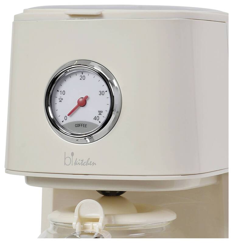BiKitchen Nostalgia 150 Kaffeemaschine cremeweiß 12 Tassen Warmhaltefunktion - 9004489001047