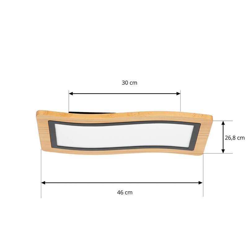 Lucande LED-Deckenleuchte Joren 46 cm Holz warmweiß dimmbar 3.000 K 1140 lm - 4251911766066