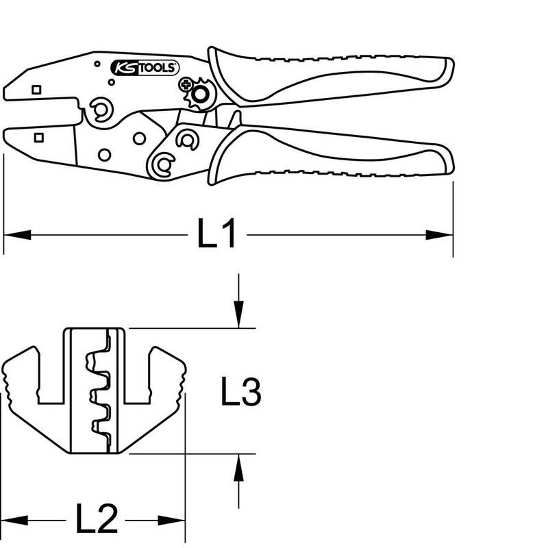 KS Tools Crimpzange Quetschverbinder 2.5 bis 10 mm² inkl. Crimpeinsätzen Stahl - 4042146329436