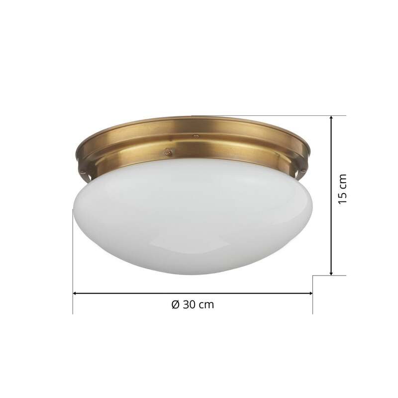 Berliner Messinglampen Deckenleuchte Harry LED Lampe dimmbar messing Ø30cm - 4043783504019