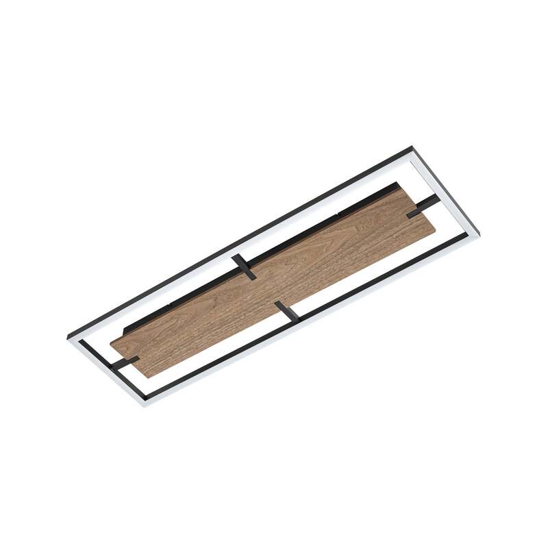 Lucande Deckenleuchte Vectra LED Lampe dimmbar Holz schwarz 100x30cm 3000K - 4255830910999
