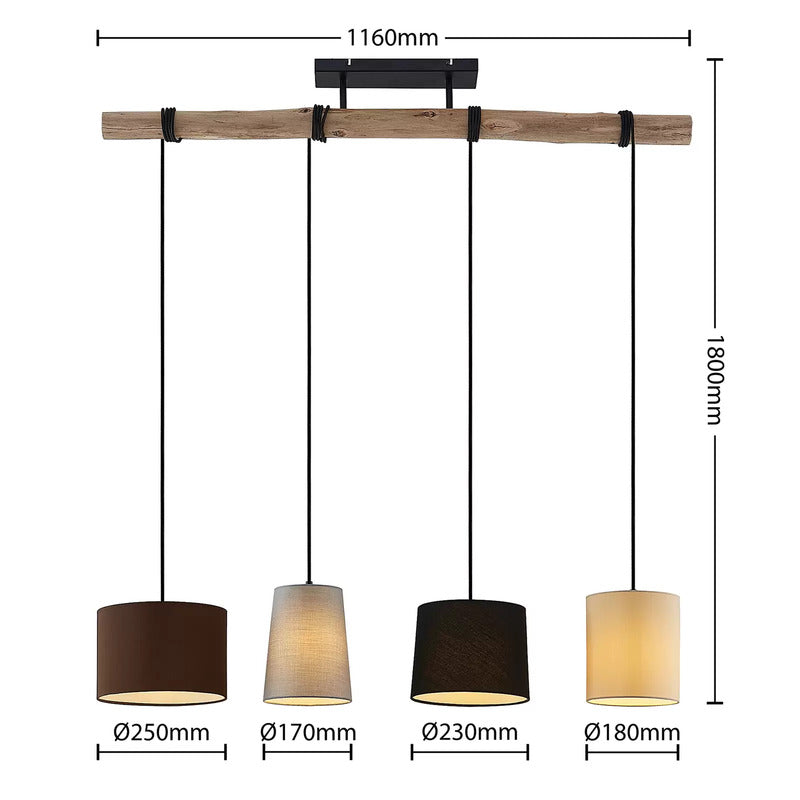 Lindby Amilia Hängeleuchte Stoffschirm Deckenlampe Lampe Pendellampe Leuchte - 8503823438812