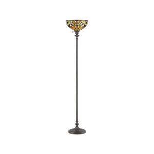 B-Ware QUOIZEL Deckenfluter Kami Stehlampe Stehleuchte Lampe Schirm im Tiffany-Design