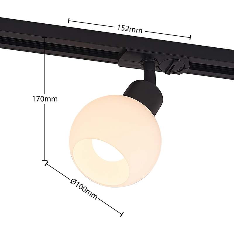 Lindby Schienenspot Linaro E14 schwarz 10 cm dimmbar IP20 1-Phasen 3000 K - 4251911701388