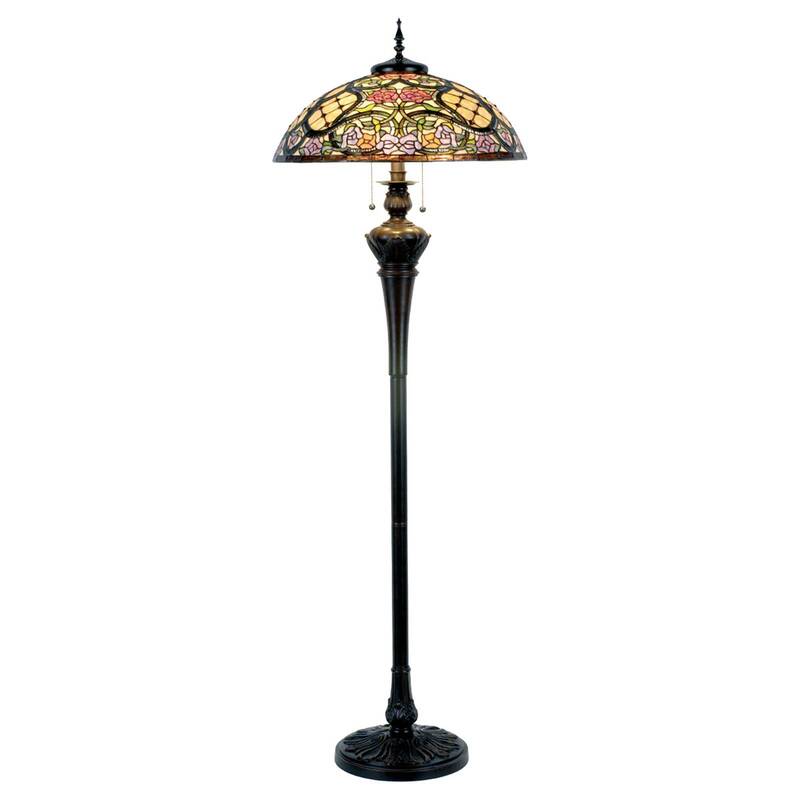 Clayre&Eef Rosaly Stehleuchte Stehlampe Lampe Designer-Leuchte E27Tiffany-Design - 8717459239067