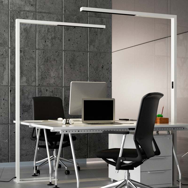 Arcchio LED Office Floor Lamp Jolinda, White, Metal, Sensor - 4251096542424