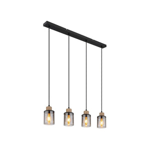 B-Ware Globo Pendelleuchte Hängeleuchte Reid LED 4-flammig dimmbar schwarz rauch 78cm
