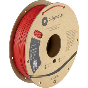 B-Ware Polymaker Filament PC Polymax 1.75mm Rot hohe Steifigkeit hitzebeständig 750g