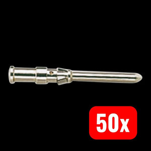 50x B-Ware Harting Crimpkontakt Stiftkontakt Han D 09150006102 versilbert + PE 1 Stück
