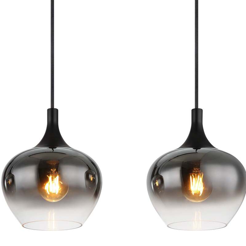Hängelampe Maxy 100 cm rauchgrau 4-flg E27 dimmbar Globo Glas - 9007371432400