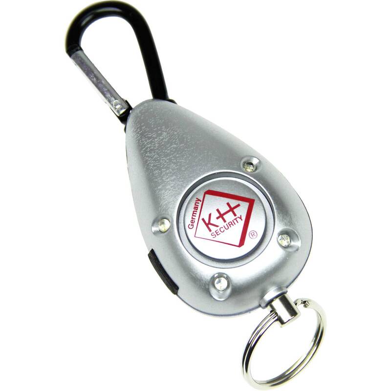 kh-security Taschenalarm Silber LED Sicherheitsalarm mit integrierten LEDs - 4036126008466