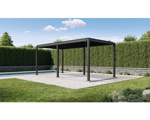 Mirador Pergola 3x6 m Lamellendach mit 11x11 cm Pfosten aus Metall - 4306516446476