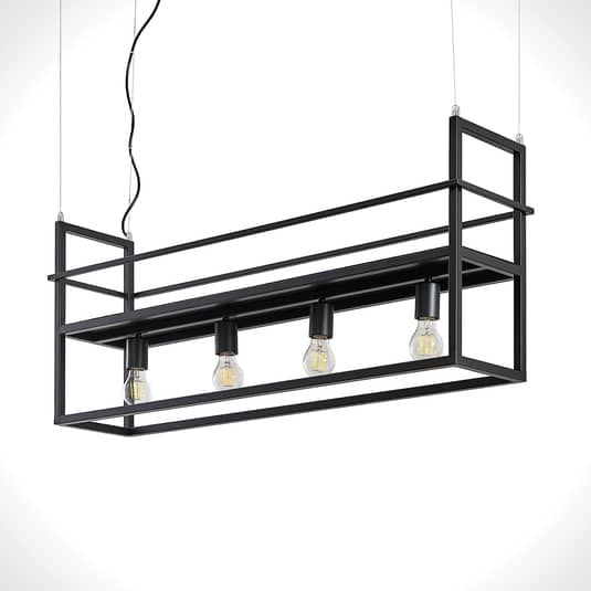 Lindby Grisela Hängeleuchte Deckenlampe Lampe Leuchte Licht vierflammig schwarz - 4251096589641