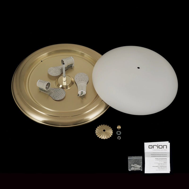 Orion Empire Deckenleuchte Ø 48 cm Antikmessing mattes Opalglas dimmbar - 9003090279463