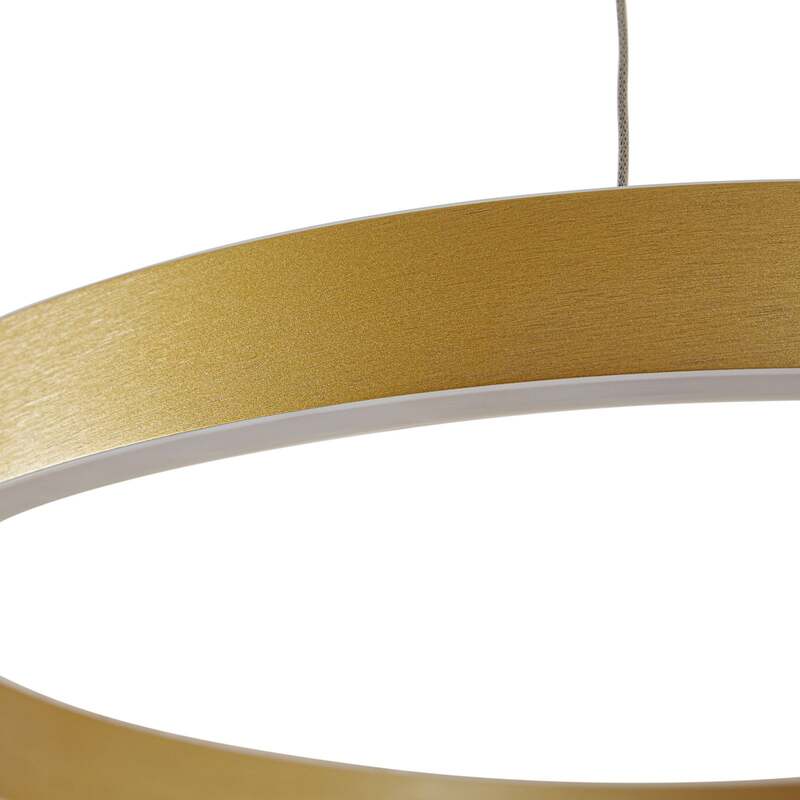 Lucande Hängeleuchte Pendelleuchte Yonam LED dimmbar gold CCT 1-flg Ø60cm 6800lm - 4255830904066