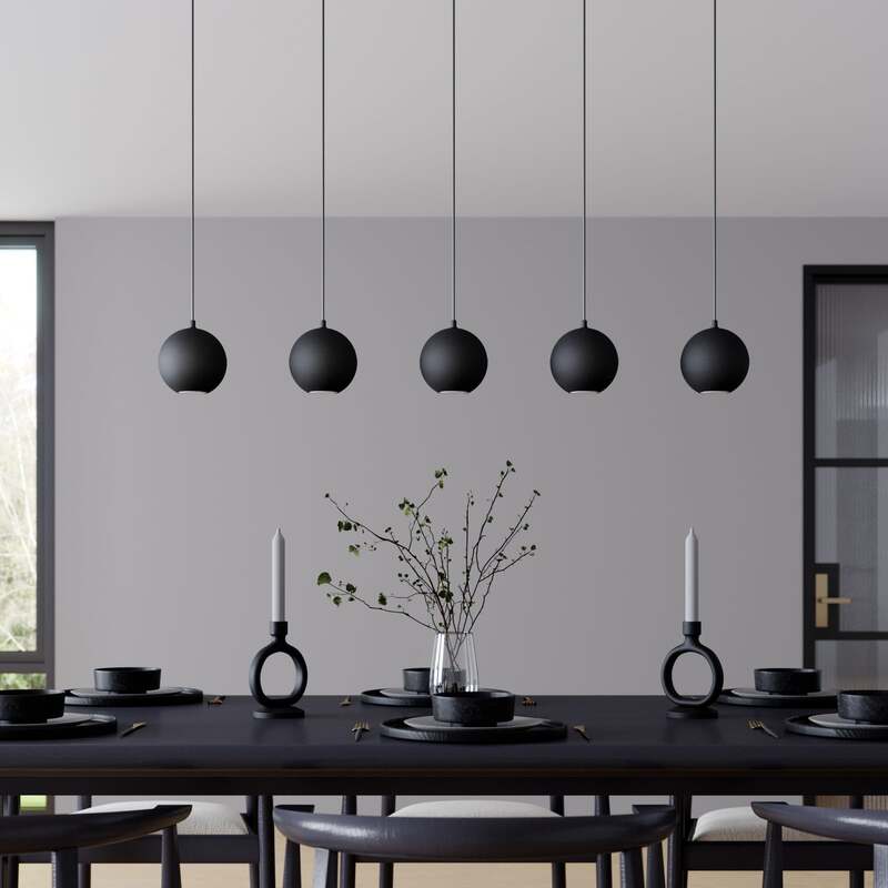 Euluna Pendelleuchte Midnight Deckenlampe Hängeleuchte 5-flammig GU10 Schwarz449 - 5902349227214