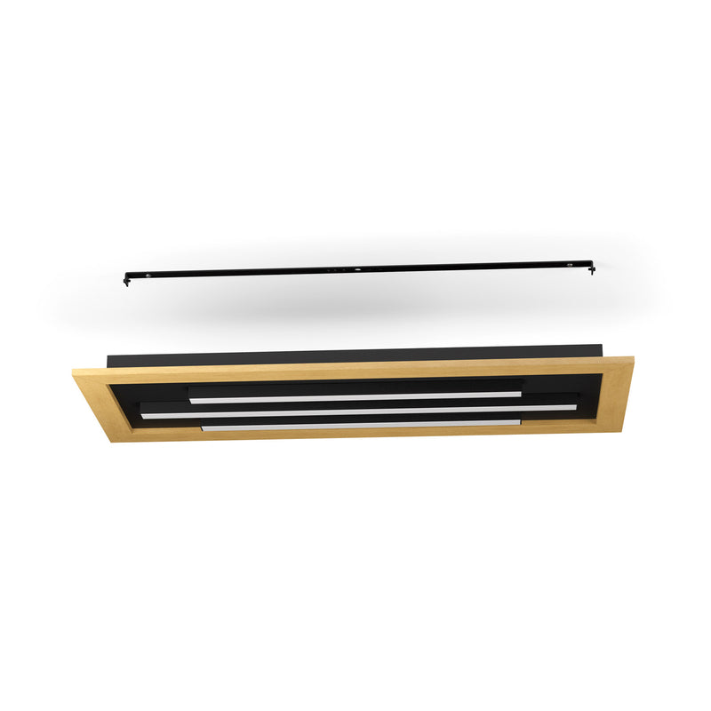 Deckenleuchte Lampe LED Eglo Tirrenara Fernbedienung Schwarz Holz Dimmbar - 9008606245024