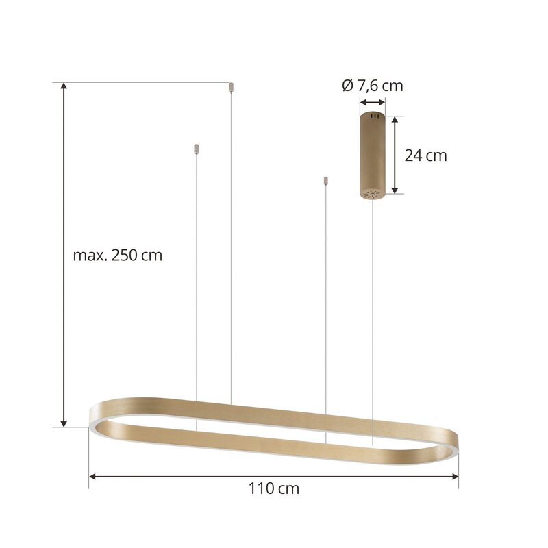 Lucande LED Hängeleuchte Pendelleuchte Smart Melinay Gold WLAN Tuya Dimmbar186 - 4251911778304