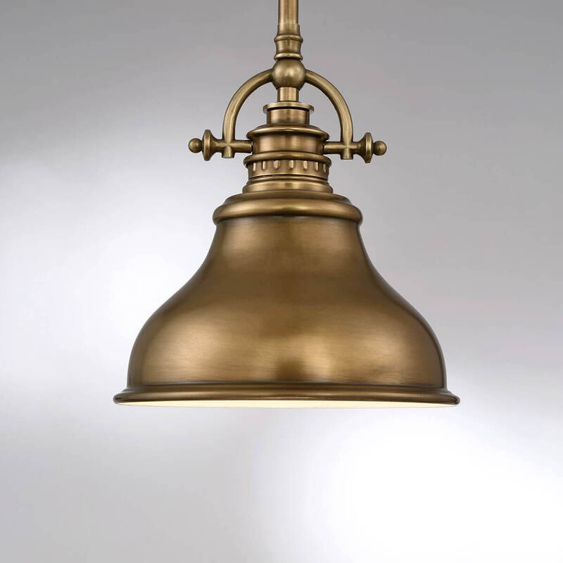 Elstead Hängeleuchte Emery Hängelampe Deckenlampe Lampe 1-flg. messing Ø 20,3 cm - 5024005269618